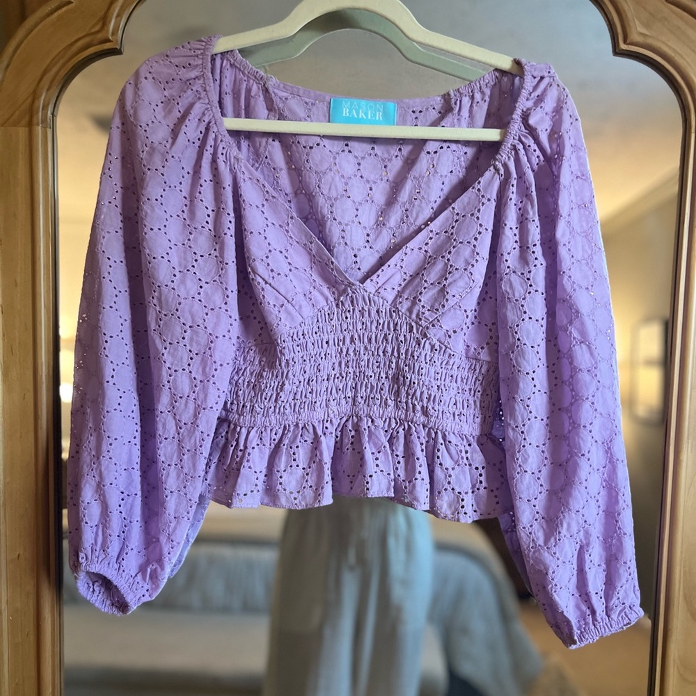 Bakers Women's Purple Eyelet Blouse